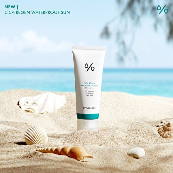 Водостійкий сонцезахисний крем з центелою азіатською Dr.Ceuracle Cica Regen Waterproof Sun SPF50+ PA++++ 100 мл  CRL17 фото