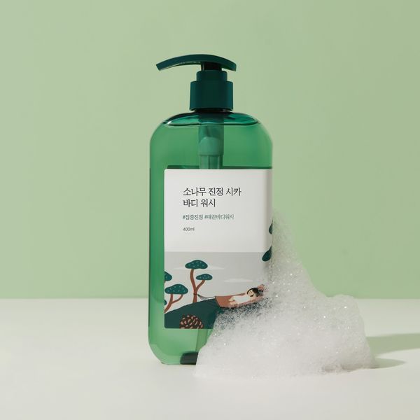 Заспокійливий гель для душу з екстрактом голок сосни ROUND LAB Pine Calming Cica Body Wash 400 ml RL26 фото