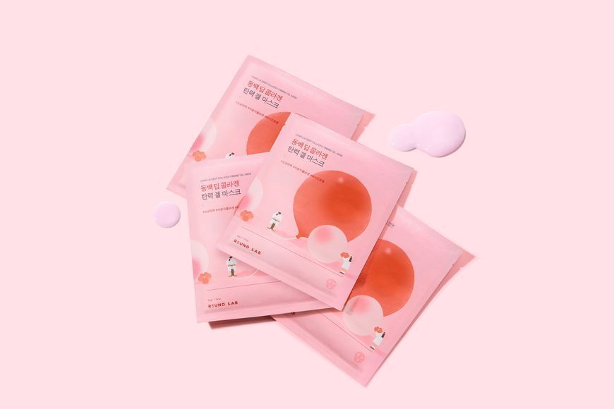 Гелева маска з колагеном ROUND LAB Camellia Deep Collagen Firming Gel Mask, 34 ml RL30 фото