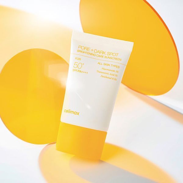 Освітлювальний сонцезахисний крем CELIMAX Pore+Dark Spot Brightening Care Sunscreen 50 мл CLM14 фото