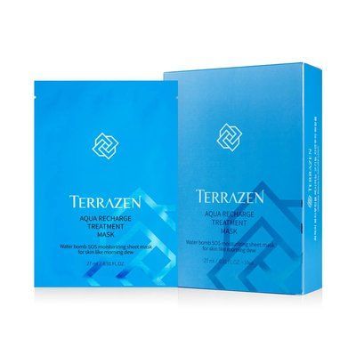 Інтенсивно зволожуюча тканинна маска з гіалуроновим комплексом TERRAZEN AQUARECHARGE TREATMENT MASK 27мл TER03 фото