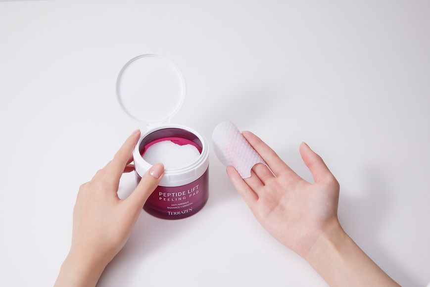 Пілінг-диски з комплексом кислот та пептидів TERRAZEN PEPTIDE LIFT PEELING PAD 60шт 175мл TER15 фото