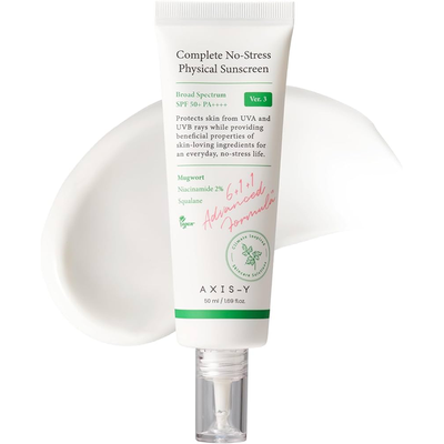 Мінеральний сонцезахисний крем AXIS-Y Complete No-Stress Physical Sunscreen SPF50+ PA++++ 50ml AX05 фото